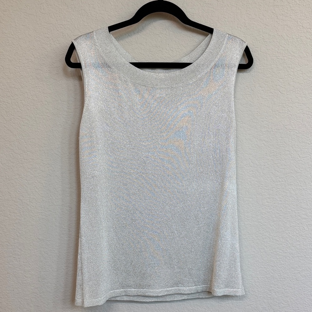 LOFT Shimmering Silver Tank Top
